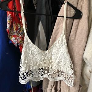 mini lace white crop top